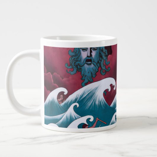 Crimson Neptune Ölgemälde Jumbo-Tasse (Links)
