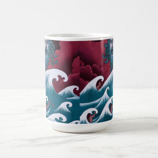 Crimson Neptune Ölgemälde Kaffeetasse (Mittel)