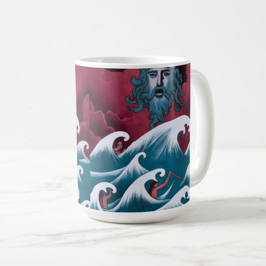 Crimson Neptune Ölgemälde Kaffeetasse (VorderseiteRechts)