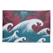 Crimson Neptune Ölgemälde Kissenbezug (Rückseite)