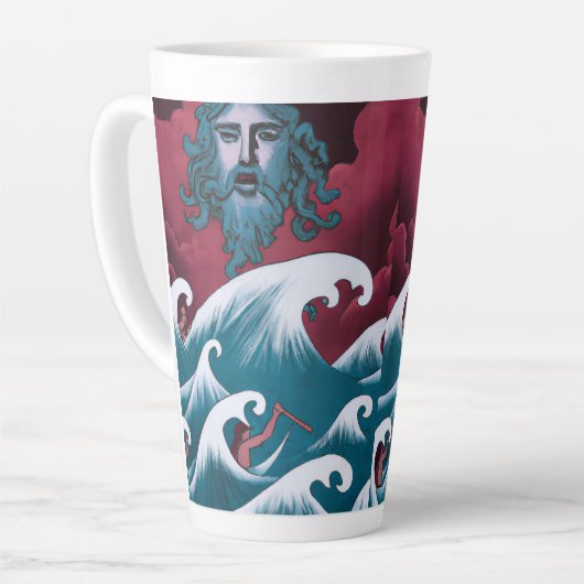 Crimson Neptune Ölgemälde Milchtasse (Linke Ecke)