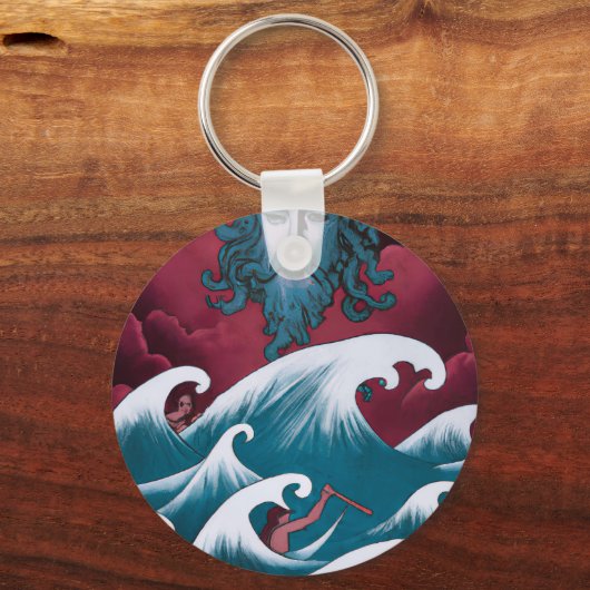 Crimson Neptune Ölgemälde Schlüsselanhänger (Vorderseite)