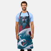 Crimson Neptune Ölgemälde Schürze (Getragen)