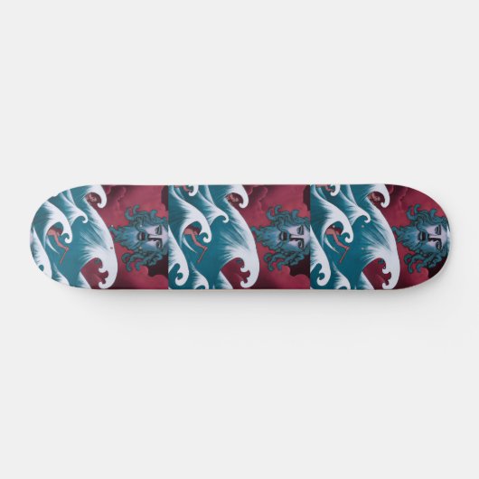 Crimson Neptune Ölgemälde Skateboard (Horizontal)