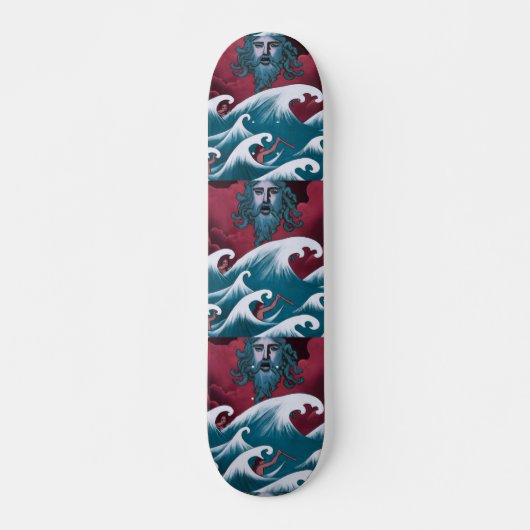 Crimson Neptune Ölgemälde Skateboard (Vorne)