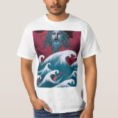 Crimson Neptune Ölgemälde T-Shirt (Vorderseite)