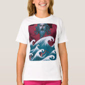 Crimson Neptune Ölgemälde T-Shirt (Vorderseite)