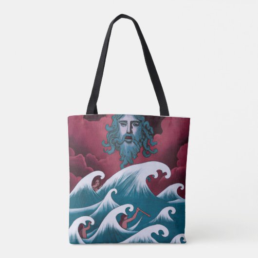 Crimson Neptune Ölgemälde Tasche (Rückseite)