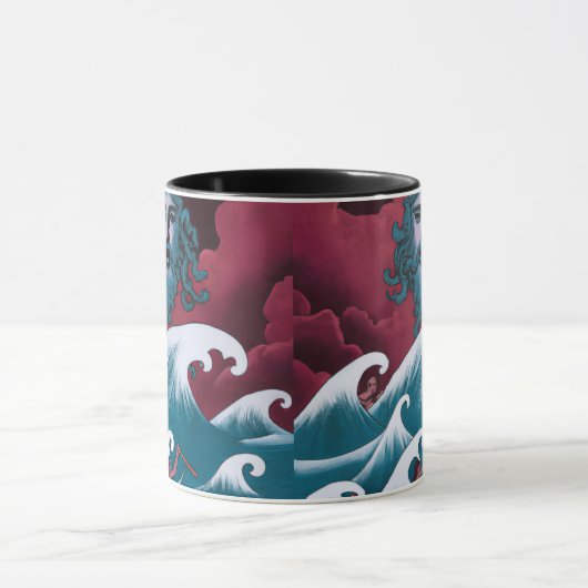 Crimson Neptune Ölgemälde Tasse (Zentrum)