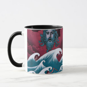 Crimson Neptune Ölgemälde Tasse