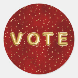 Crimson Nightfall Gold Star Illustration Runder Aufkleber