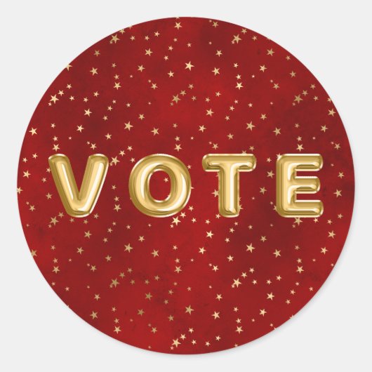 Crimson Nightfall Gold Star Illustration Runder Aufkleber (Vorderseite)