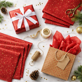 Crimson Nightfall Gold Star Illustration Seidenpapier