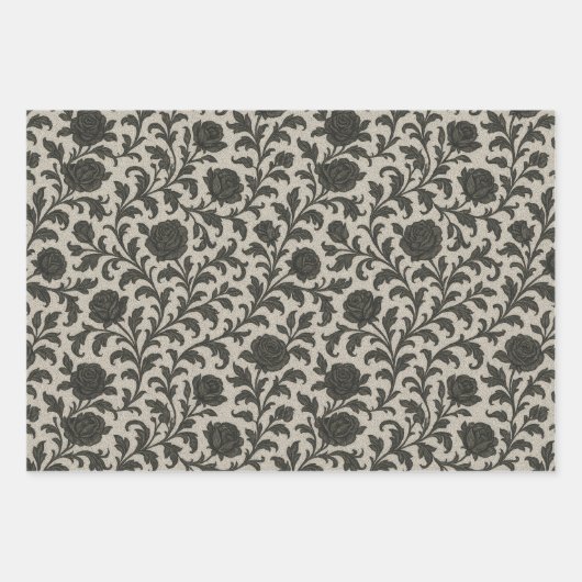 Crimson Nocturne Bloom Viktorianisch Geschenkpapier Set (Vorderseite)