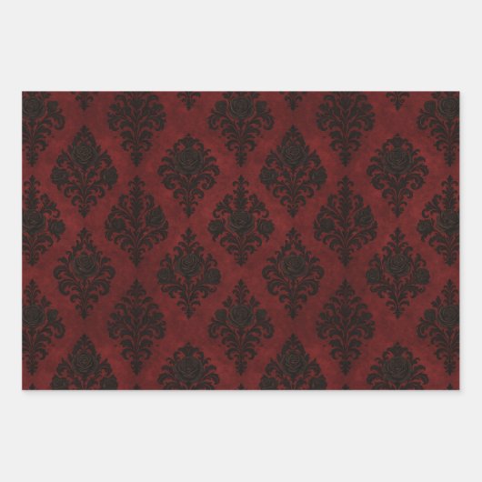 Crimson Nocturne Bloom Viktorianisch Geschenkpapier Set (Vorderseite 3)