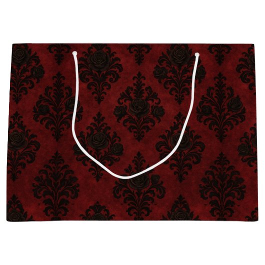 Crimson Nocturne Bloom Viktorianisch Große Geschenktüte (Vorderseite)