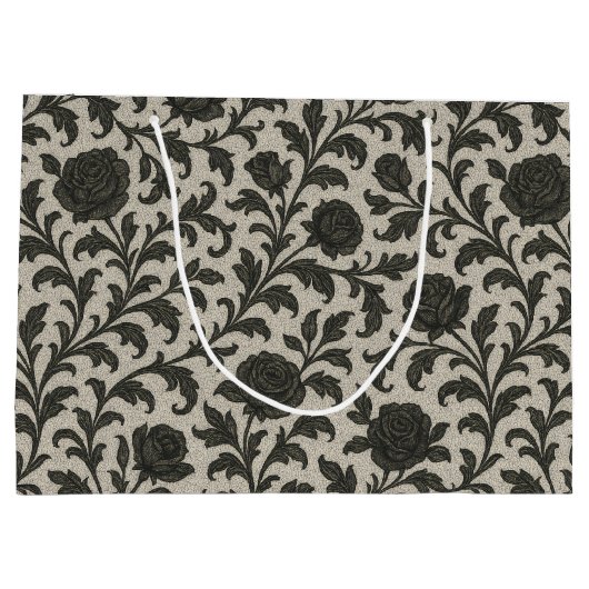 Crimson Nocturne Bloom Viktorianisch Große Geschenktüte (Rückseite)