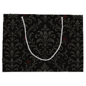 Crimson Nocturne Bloom Viktorianisch Große Geschenktüte (Rückseite)