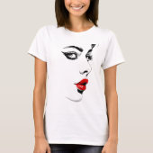 Crimson Noir Lip Portrait T-Shirt (Vorderseite)