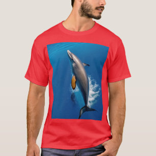 "Crimson Ocean: Dolphin Delight T-Shirt" T-Shirt