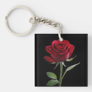 Crimson on Ebony: Die Single-Rote Rose, Schlüsselanhänger