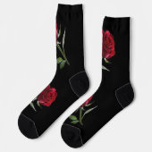 Crimson on Ebony: Die Single-Rote Rose, Socken (Linkes Detail)