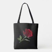 Crimson on Ebony: Die Single-Rote Rose, Tasche (Rückseite)