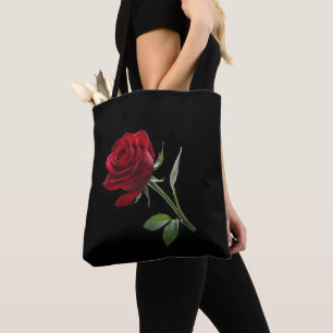 Crimson on Ebony: Die Single-Rote Rose, Tasche