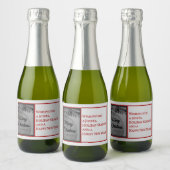 Crimson Ornament Christmas – Elegant Holiday Schaumweinetikett (Flaschen)