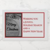 Crimson Ornament Christmas – Elegant Holiday Schaumweinetikett (Einzelnes Label)