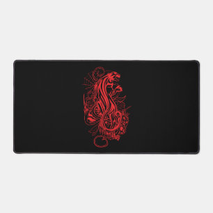 Crimson Panther Gothic Gaming Ästhetik Rote Rose T Schreibtischunterlage