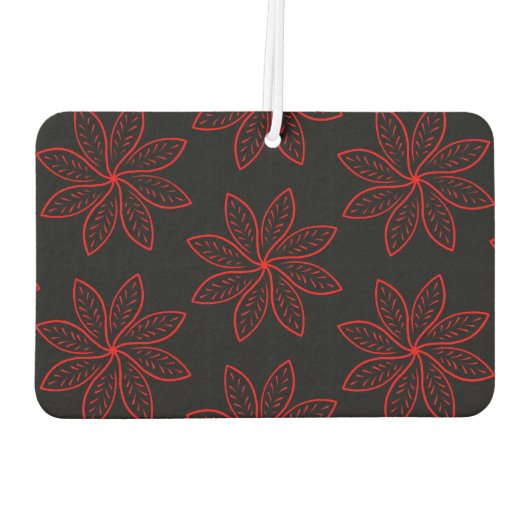 Crimson Pattern auf schwarz Autolufterfrischer (Rückseite)