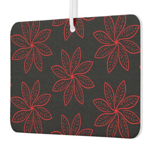 Crimson Pattern auf schwarz Autolufterfrischer (Links)