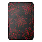 Crimson Pattern auf schwarz Badematte (Vorderseite Vertikal)