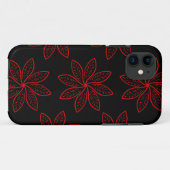 Crimson Pattern auf schwarz Case-Mate iPhone Hülle (Rückseite (Horizontal))