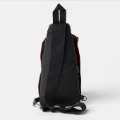 Crimson Pattern auf schwarz Crossbody Bag (Rückseite)