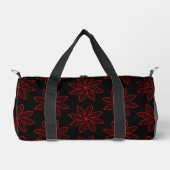 Crimson Pattern auf schwarz Duffle Bag (Vorderseite)