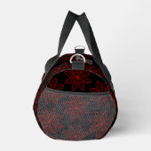 Crimson Pattern auf schwarz Duffle Bag (Rechts)