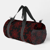 Crimson Pattern auf schwarz Duffle Bag (Rechte Ecke)
