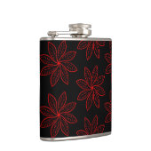 Crimson Pattern auf schwarz Flachmann (Rechts)