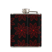 Crimson Pattern auf schwarz Flachmann (Rückseite)