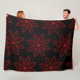 Crimson Pattern auf schwarz Fleecedecke