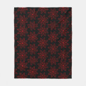 Crimson Pattern auf schwarz Fleecedecke (Vorderseite)