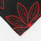 Crimson Pattern auf schwarz Fleecedecke (Ecke)
