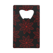 Crimson Pattern auf schwarz Geldbeutel Flaschenöffner (Rückseite)