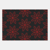 Crimson Pattern auf schwarz Geschenkpapier Set (Vorderseite 2)
