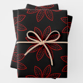 Crimson Pattern auf schwarz Geschenkpapier Set (Beispiel)