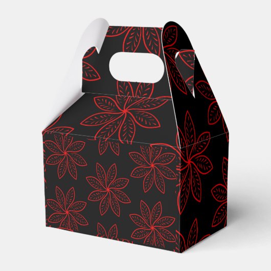 Crimson Pattern auf schwarz Geschenkschachtel (Vorderseite)