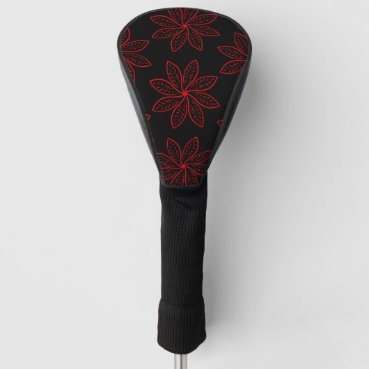 Crimson Pattern auf schwarz Golf Headcover (Vorderseite)