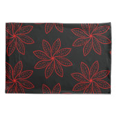 Crimson Pattern auf schwarz Kissenbezug (Rückseite)